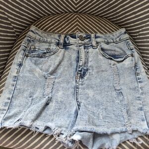 Indigo Rein Light Blue Distressed Jean Shorts